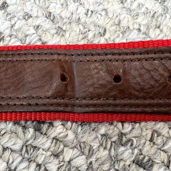 Fullum & Holt brown leather red webbing belt 34 - Picture 10 of 10